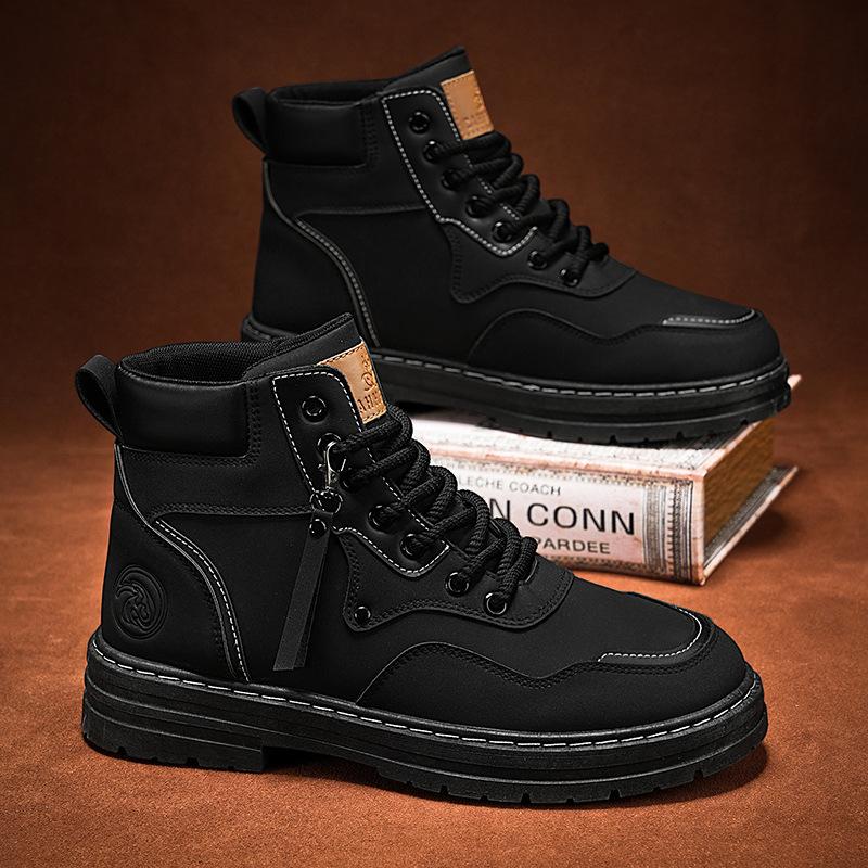 High-top Martin Boots Men's Autumn Men's Shoes British Style Tooling Shoes Men's Korean Version Versatile Platform Short Boots Trendy Shoes