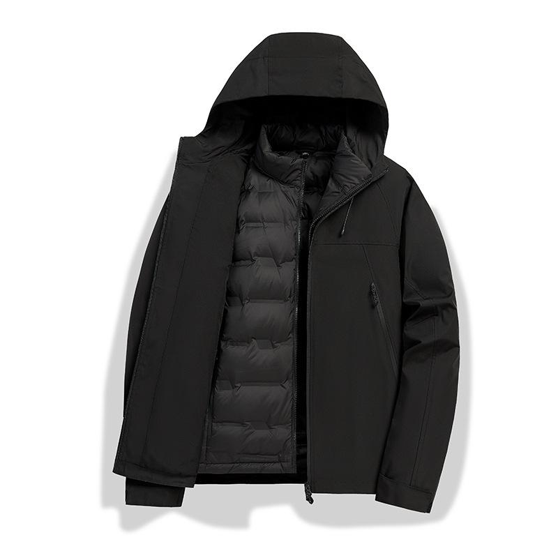 Men's Three-in-one Removable Down Jacket, Women's Outdoor Windproof and Waterproof Travel Hiking and Mountaineering Jacket