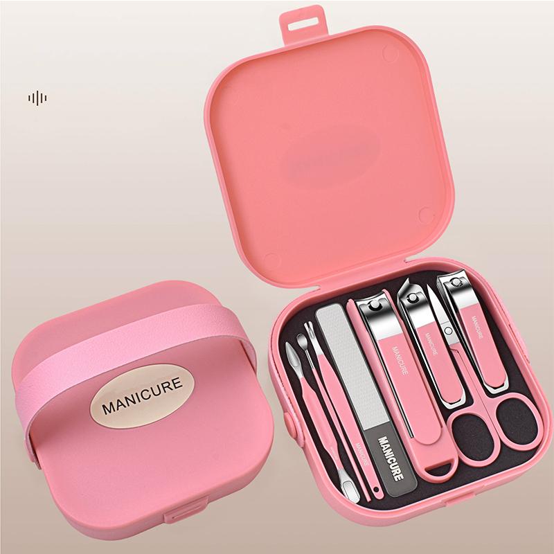 Anti-Splash Nail Clipper 8pcs Set Home Nail Care Kit Non-Slip Nail Trimmer Toenail & Fingernail Clippers