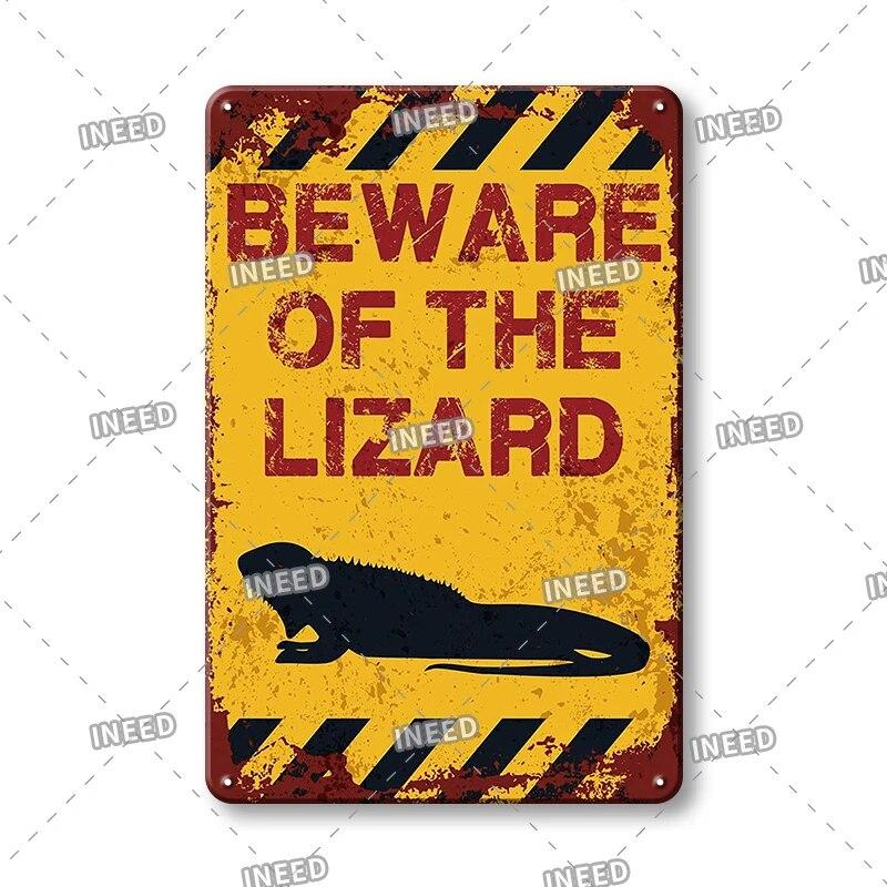 Plakette Vintage Metall Vorsicht Tier Metall Blechschild Tiere Warnung Vintage Blechschild Metallplatte für Wand Pub Bar Club Wanddekoration