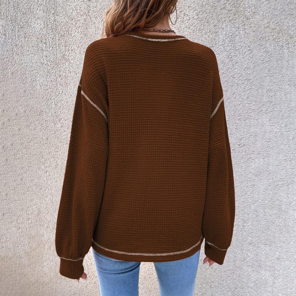 Women's Long Sleeve T-Shirt Loose Casual Long Sleeve Sweatshirt With Pockets