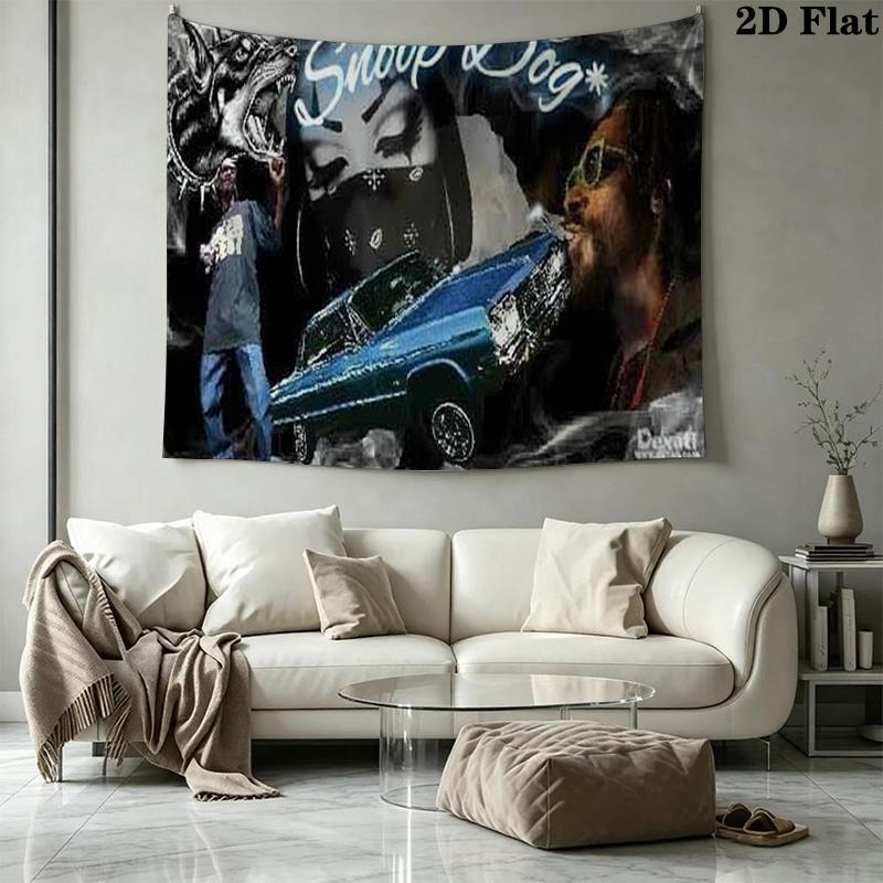 Snoop Dogg Wall Tapestry Aesthetic Wall Hanging Printed Fabric Blanket Decorative Tapestries for Bedroom Living Room Home Decor