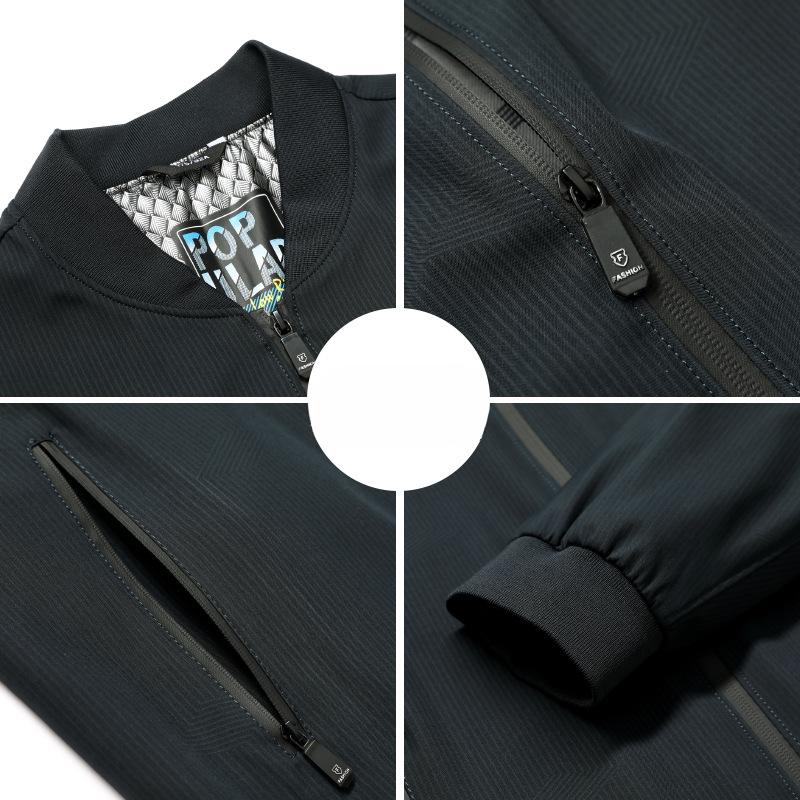 Spring and Autumn New Jacket Men's Iron-Free Casual Jacket Business Dad's Middle-aged Jacket