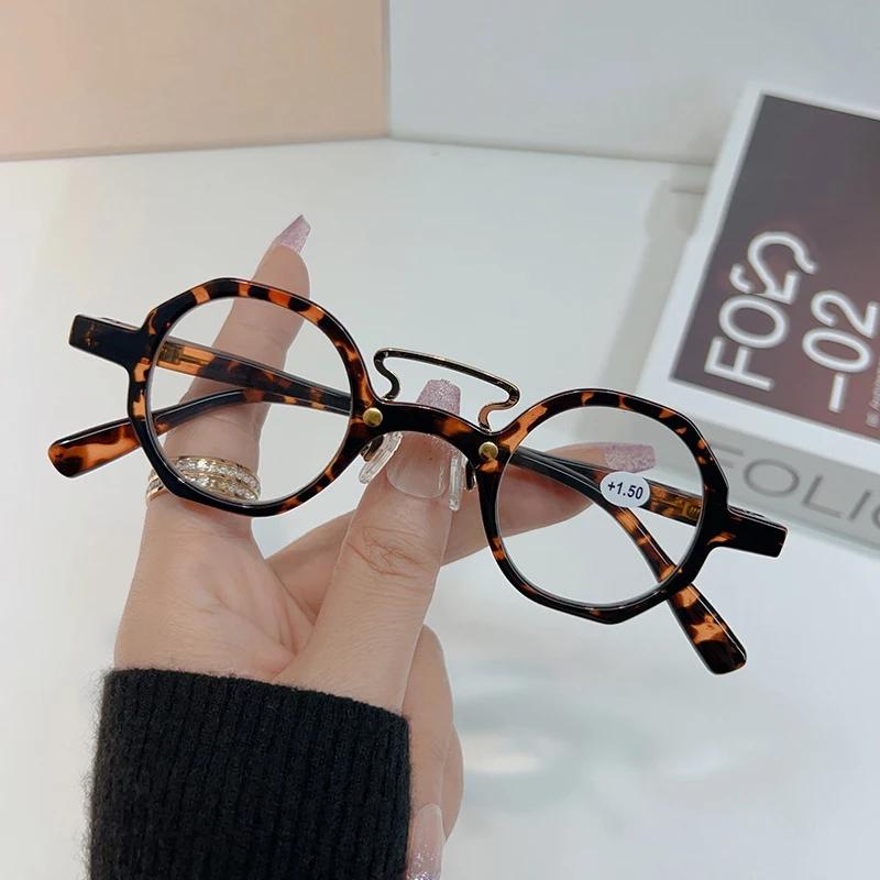 Neutral Retro Small Round Frame Presbyopia Glasses Fashion Reading Glasses Ultra Clear Anti Blue Light