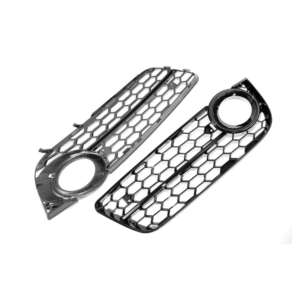 One Pair Honeycomb Front Standard Bumper Fog Light Grille Cover Replacement for A5 2008-2011