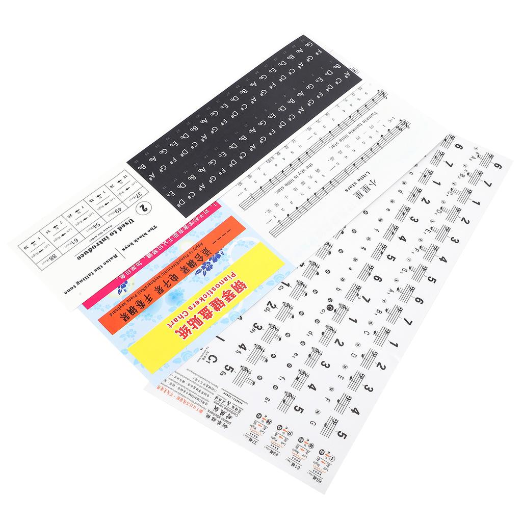Piano Key Sticker Transparent Notation Paster 88 61 54 49 37 Keys Staff SelfAdhesive