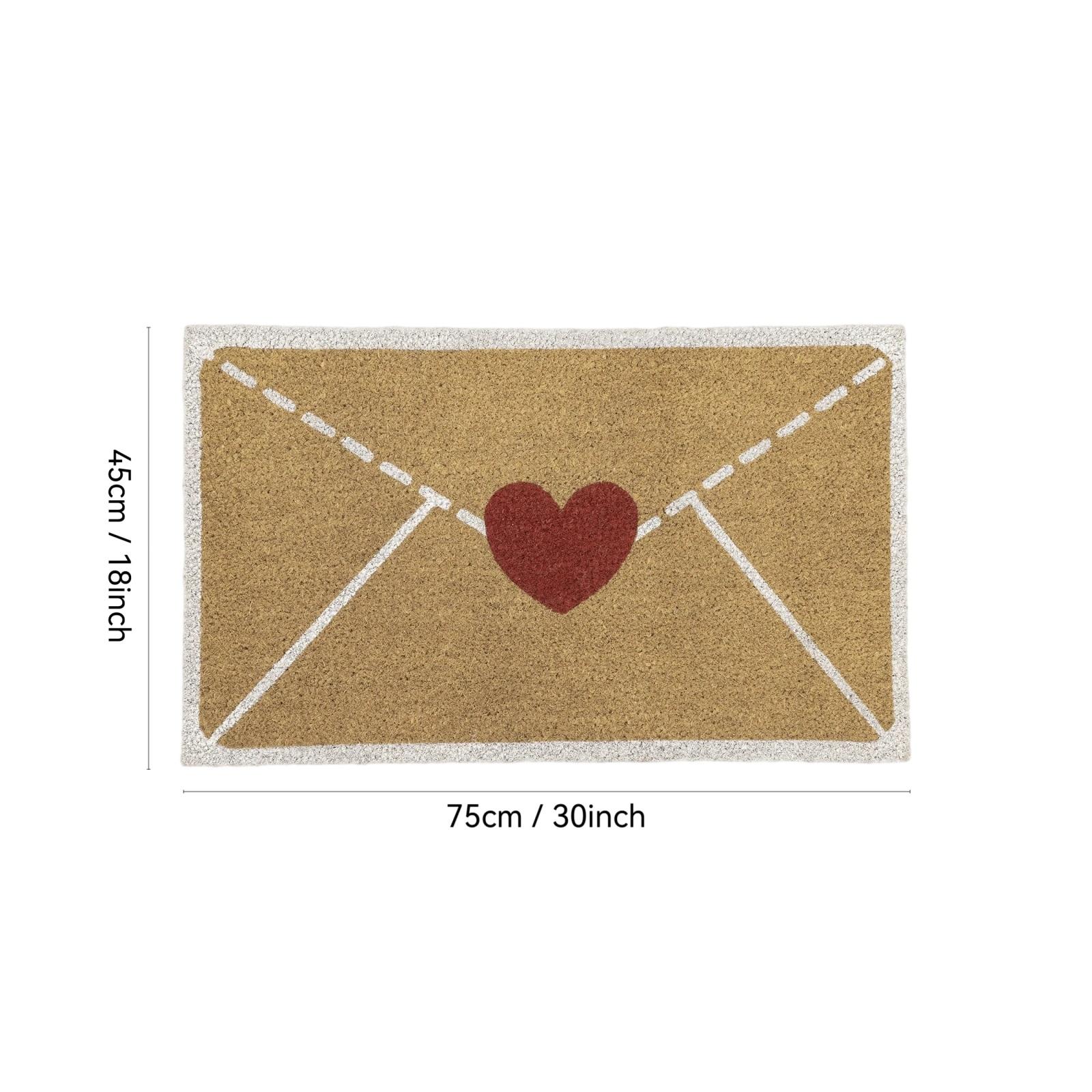 

Front Door Mat Valentine s Day Heart Envelope Outside Entrance Welcome Mat Outdoor Indoor Entryway Rug Non-Slip Washable Doormat One Size