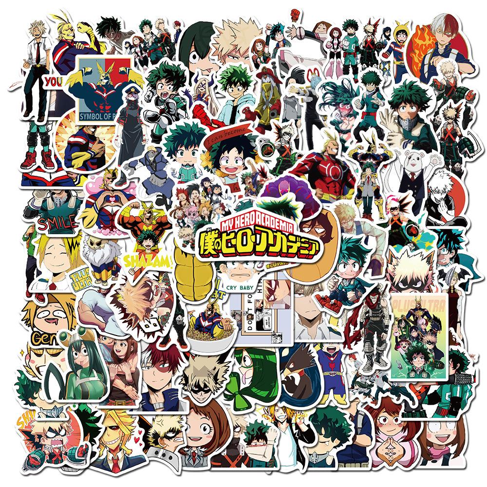 100 db My Hero Academia Matricák DIY Matricák Scrapbooking Telefon Poggyász Gördeszka Vízálló Matricák színes