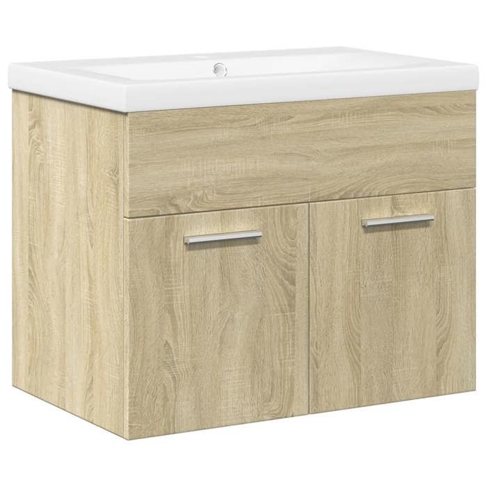 VidaXL Armoire lavabo de salle de bain et bassin intégré chêne sonoma 3324983