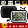 1 Pair 240W 5X7inch 7X6inch LED Headlight Hi-Lo Beam Halo DRL for Jeep Cherokee Wrangler XJ YJ