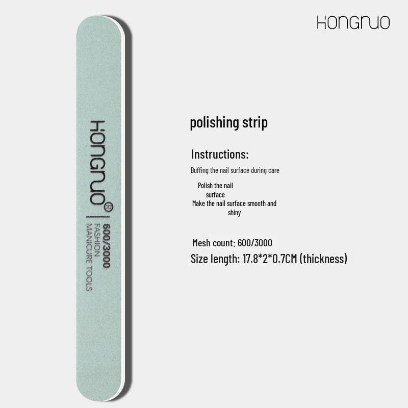

HONGNUO Двусторонняя полировальная губка для ногтей 600/3000 - Пилка-стик для шлифовки поверхности ногтя