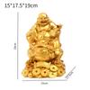 Fenshui Sculpture Table Centerpiece Money Frog Resin Figurine Laughing Buddha Statue for Shop Indoor Farmhouse Cabinet Car