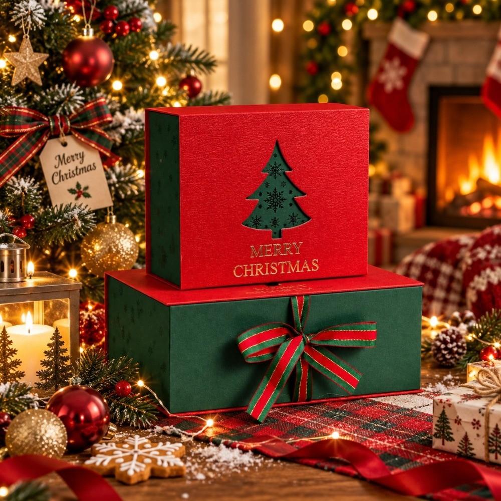 Weihnachtsbaum Weihnachtsgeschenke Schachtel Klappdeckel Geschenkverpackungsschachtel Feiertagsverpackungsschachtel Weihnachten