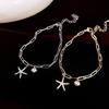 Sea Series Bohemian Shell Bangle Copper Zircon Beach Hand Chain  Couple Gift