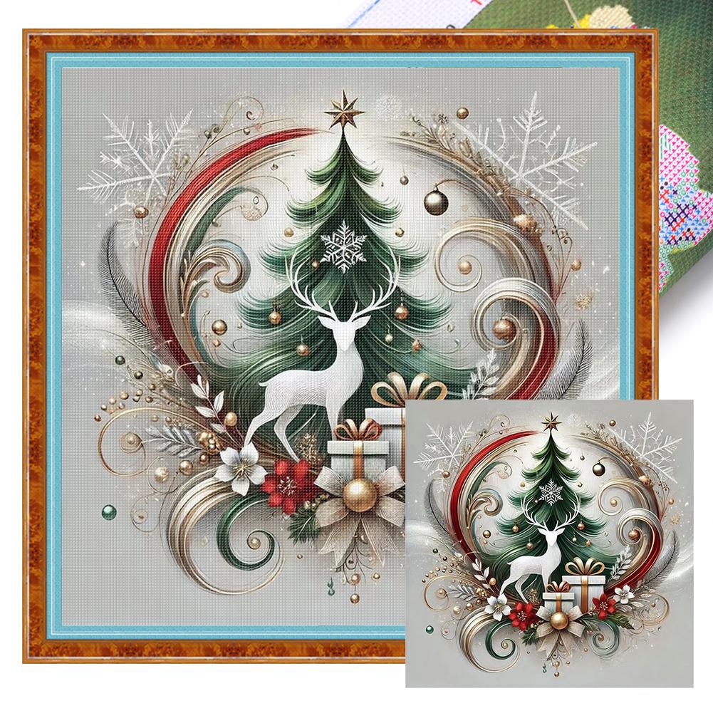 Xmas Printed Cross Stitch Kit DIY 11CT Embroidery Craft Set Home Decor Art