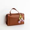 Elegant Tulips Shaped Leather Keychain With Beaded Accent For Bags And Keys Stylish Accessory Gift