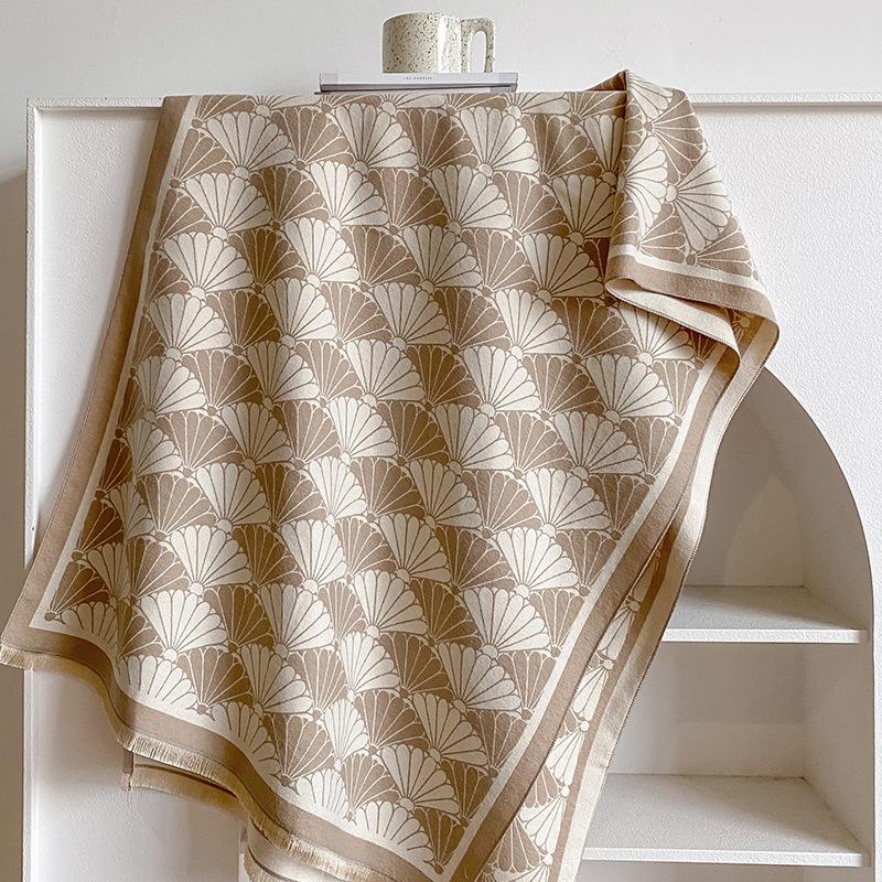 Jacquard Imitation Kaschmir Schal Damenmode Farblich passender Schal Verdickt Warm Koreanische Version Einfacher Schal Umhang