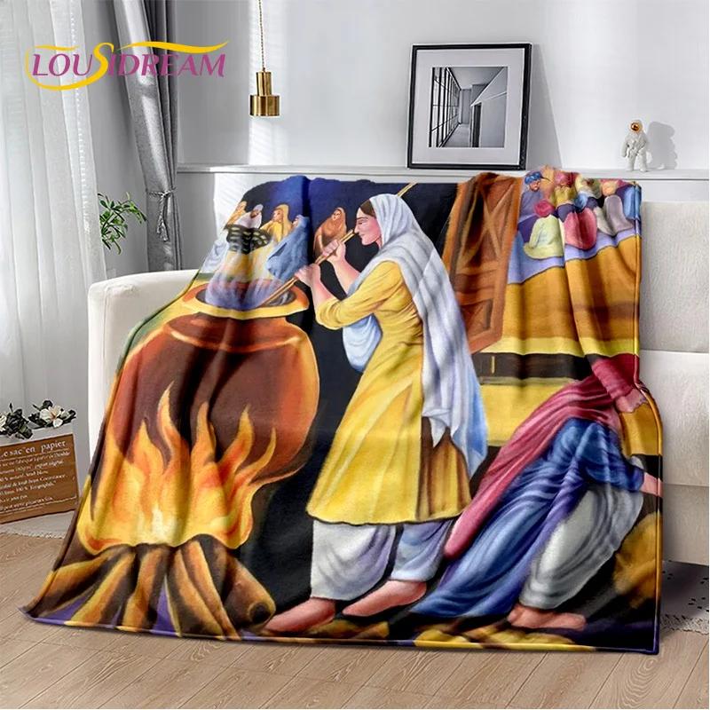 Classics Cartoon Africa Ethiopian Painting Art Blanket,Soft Throw Blanket for Home Bedroom Bed Sofa Picnic Office Travel Cover