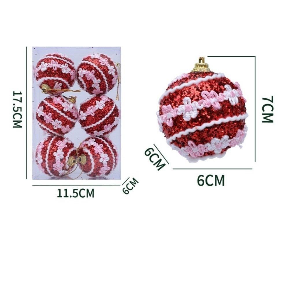 6PCS New Creative Christmas Ball Pendant Foam 6cm Xmas Tree Charm Bubble Reusable Christmas Supplies Christmas
