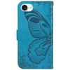 For iPhone 16e Case with Hand Strap Butterfly PU Leather Wallet Phone Cover