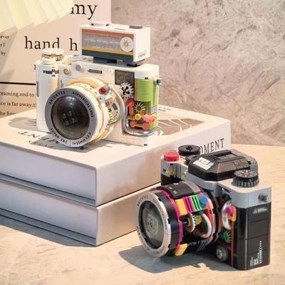 Simulace Retro Model Fotoaparátu Mikro Stavebnice Mini Cihličky Skládací Dětské Hračky Stůl Domácí Dekorace Dětský Dárek Stavebnice