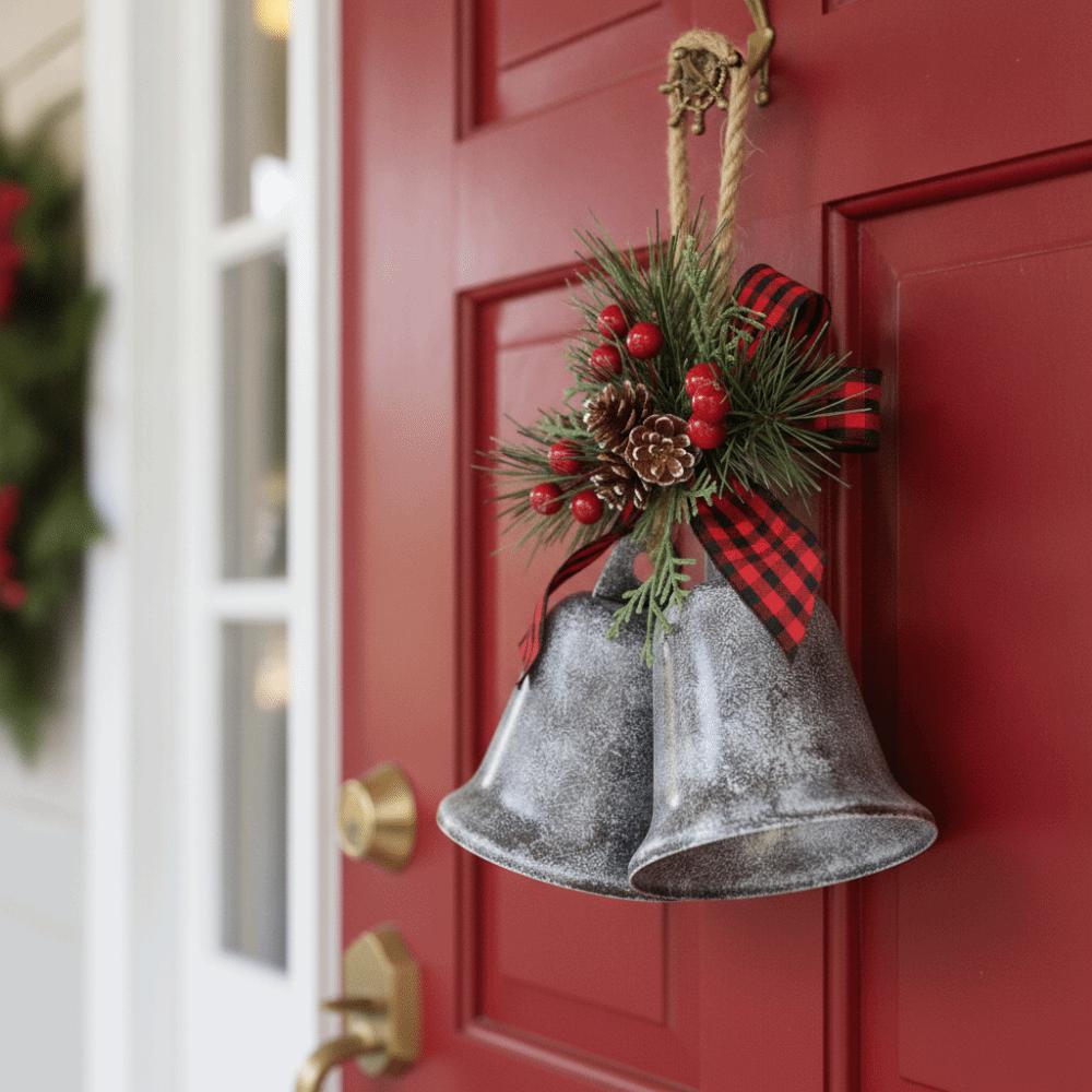 Vintage Open Christmas Hanging Bells Rustic Xmas Pendant Exquisite Christmas Tree Ornament Window