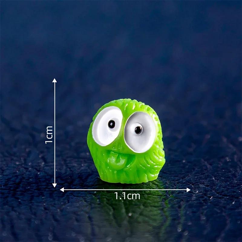 Miniatures Halloween Luminous Black Briquettes Elfs Mini Dust Ball Figure Miniature Figurines Fairy Garden Ornaments Home Decor