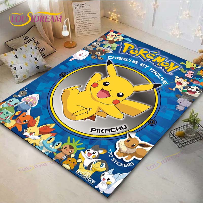 Pokémon Pikachu Teppich Wohnzimmer Schlafzimmer Bettvorleger Arbeitszimmer Computerstuhl Heimtextilien Fußmatte Teppich