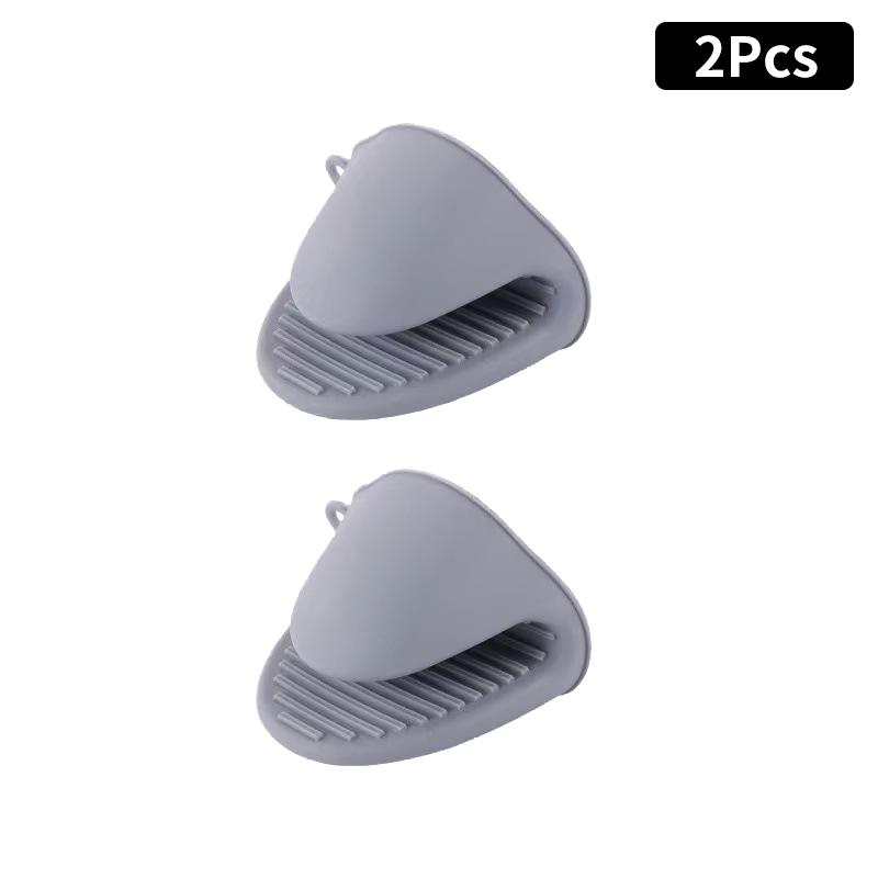 2Pcs Baking Silicone Gloves Oven Mitts Microwave Oven Glove Heat Insulation Anti-slip Bowl Pot Clip Kitchen Glove Heat-resistant