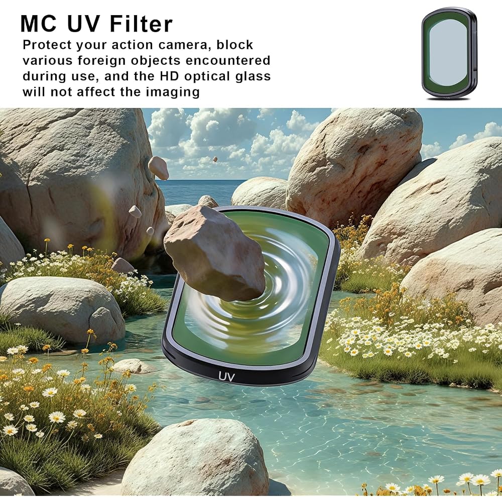 Haoge Magnetic UV Filter for DJI Osmo Pocket 3 4 Creator Combo, Multi-Coated Lens Protection Filter, Lightweight Action Camera Accessory