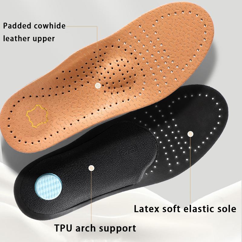 1/2 Paio Plantari Ortopedici per Piedi Piatti Supporto per Arco Plantare Solette Traspiranti in Pelle Solette in Lattice Ammortizzanti Suola per Scarpe Morbido Comfort Cuscinetto per Scarpe