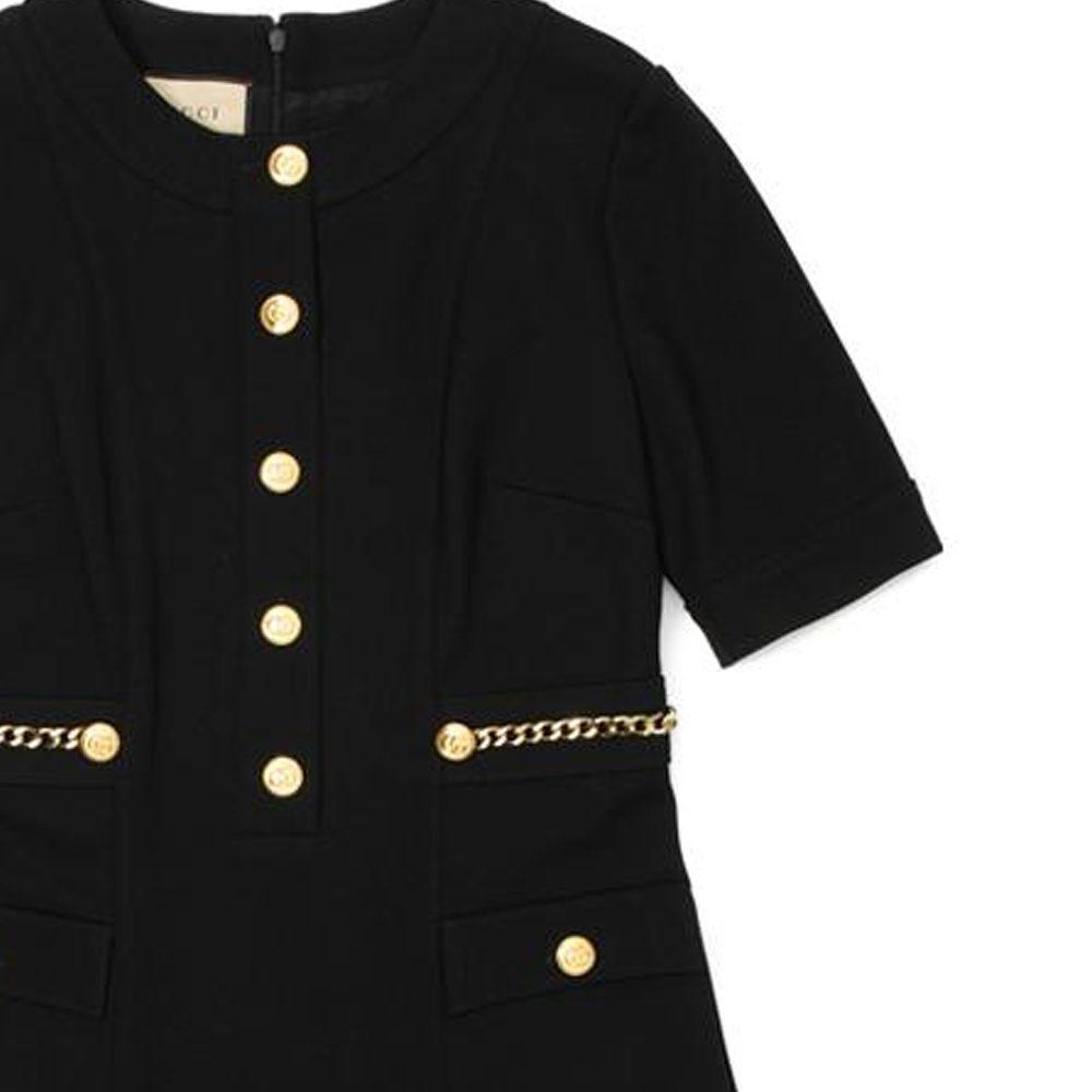 GUCCI Short Sleeved Dress Women's Black 693034-XJD8U-1000