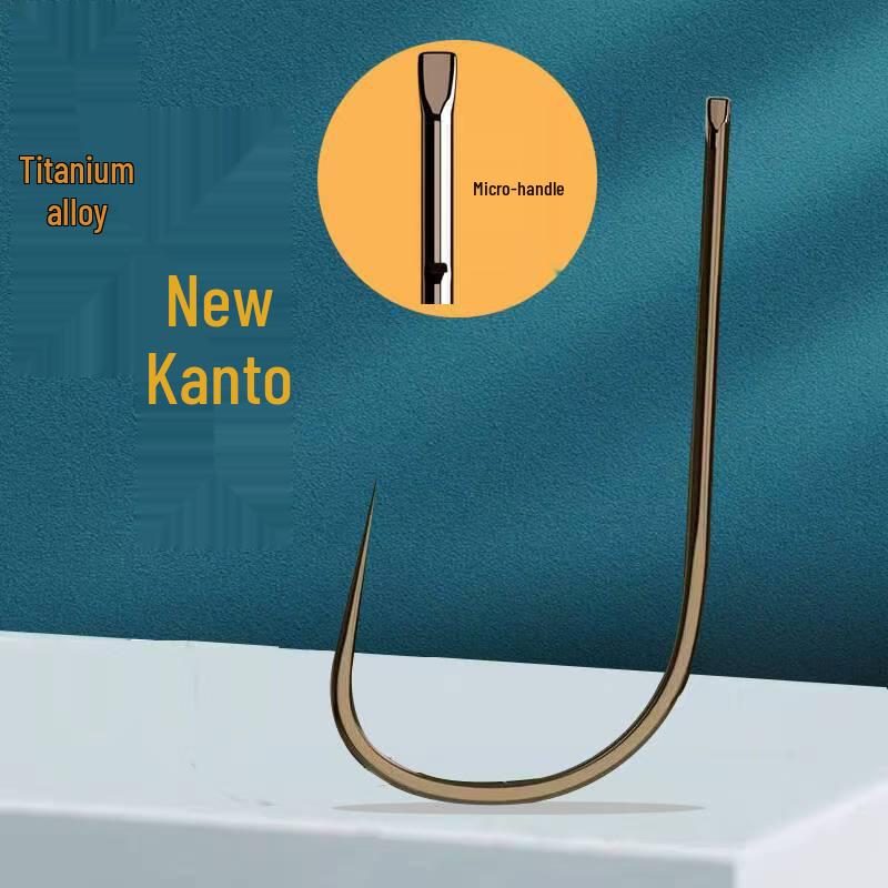 Red Sandalwood Barbless Long-Handle Fishing Hooks for Bighead and Silver Carp Size 4