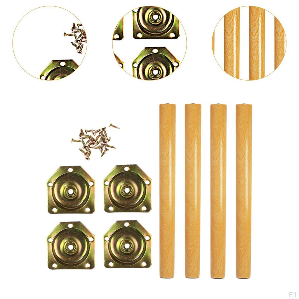 4Pcs Wood Furniture Legs Cabinet Non Slip Accessories Easy To Install Hardware Chair for