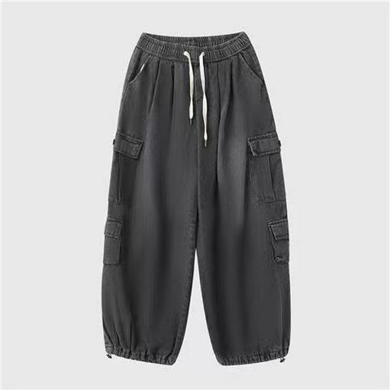 2024 Spring/Autumn 3D Pocket Wide-Leg Jeans - Hip-Hop Style for Men & Women