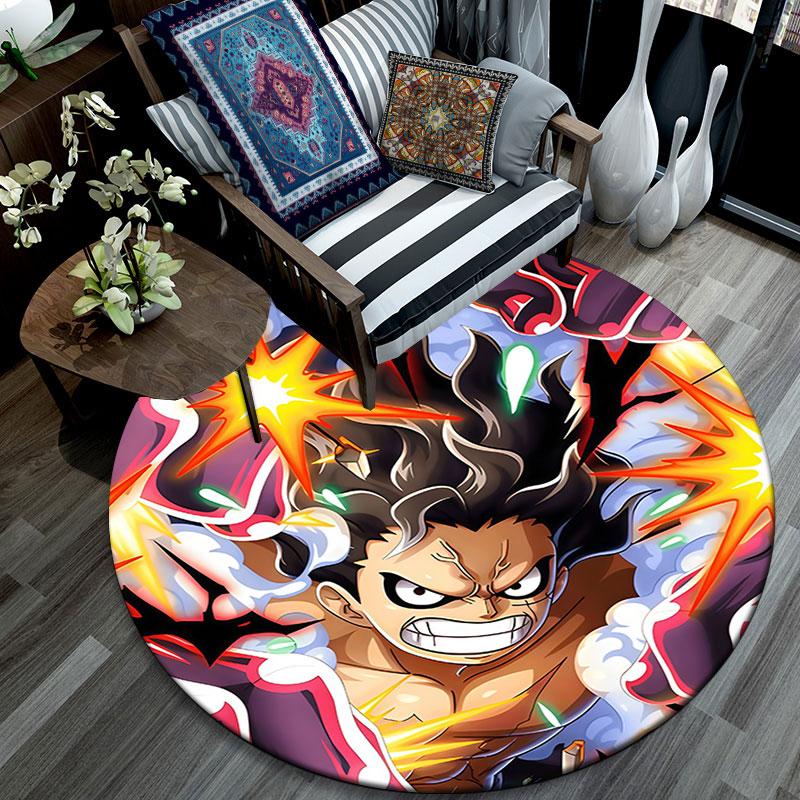 Monkey D Luffy,Round Area Rug,Carpet Rug for Living Room Bedroom Sofa Playroom Decor,Non-slip Floor Mat