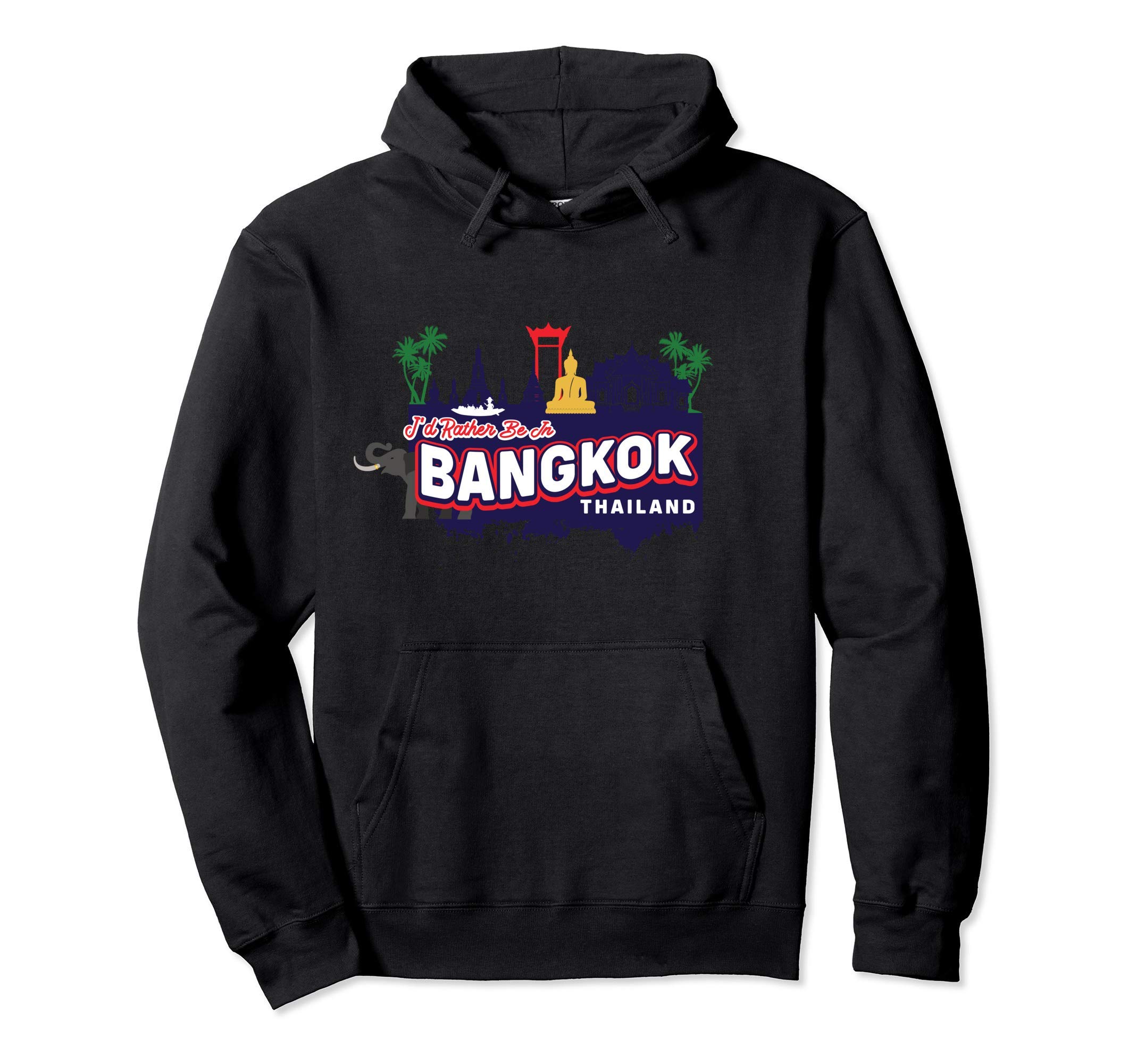 I d rather be in Bangkok, Thailand - Vintage Thai souvenir hoodie