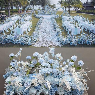 Elegant Silk Eucalyptus Floral Table Runner for Weddings