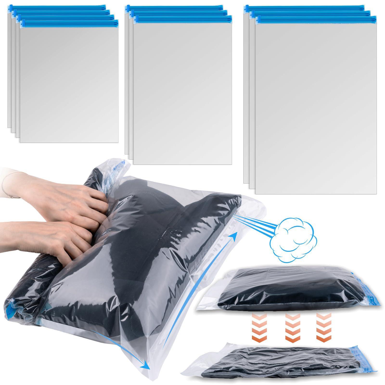 

Easy Roll Up Travel Packing Cubes Alternative Manual Compress Bags for Suitcase No Vacuum Needed Reusable Space Saver Bags for Business Trip Holiday 35*50CM 1PCS