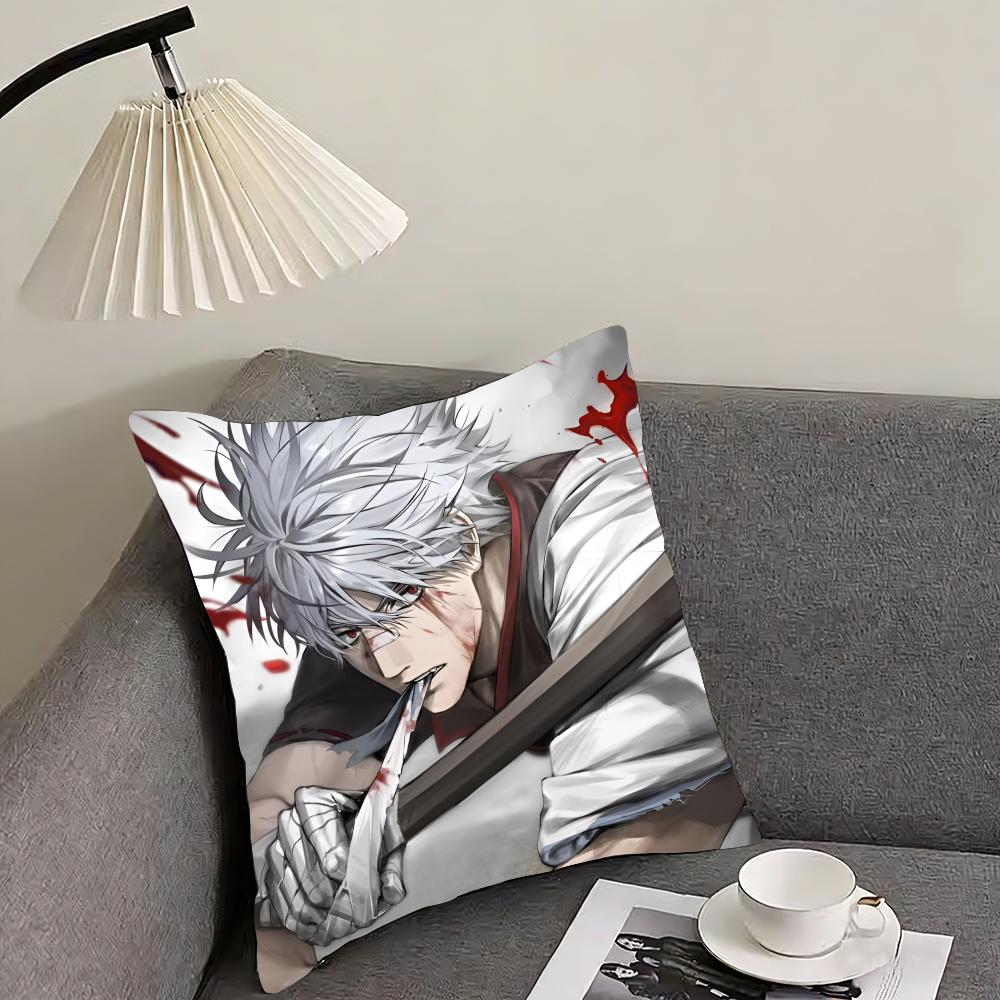 

Gintama Cushion Cover Reversible Plush Pillow Cover – For car, sofa, bedroom, perfect as a gift. 12x12Inch