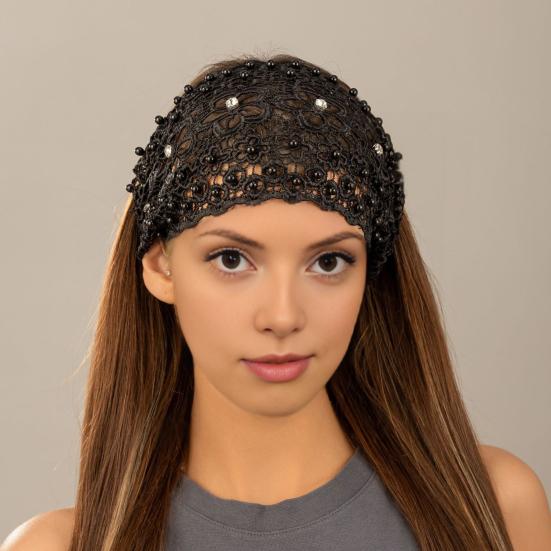 4Pcs Plum Blossom Wide Headband Faux Crystal Imitation Pearls Non-Slip Floral Cutout Design Hair Band Festivals Casual Wear