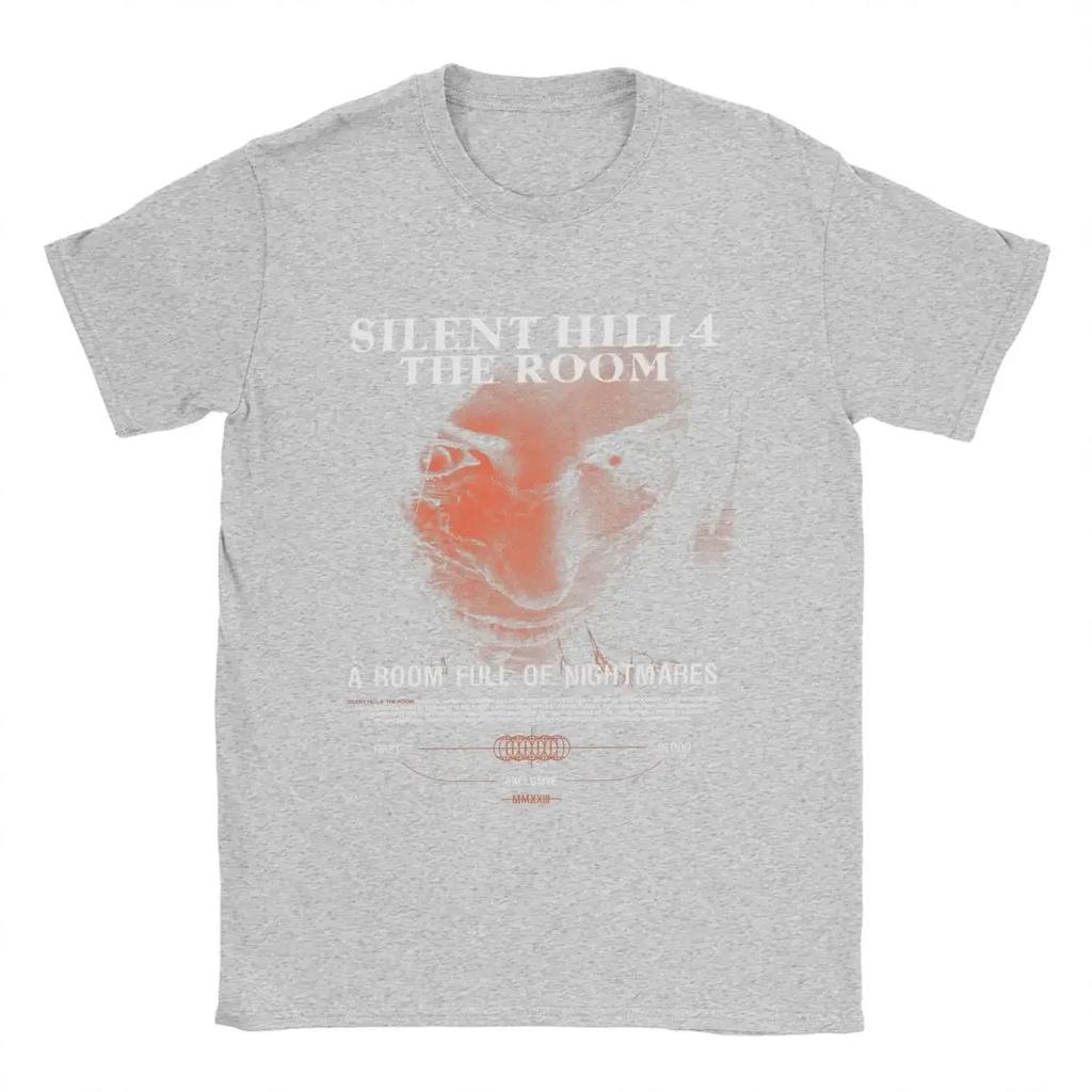 Silent Hill 4 T-Shirts for Men Vintage Pure Cotton Tee Shirt Round Collar Short Sleeve T Shirt Plus Size Tops