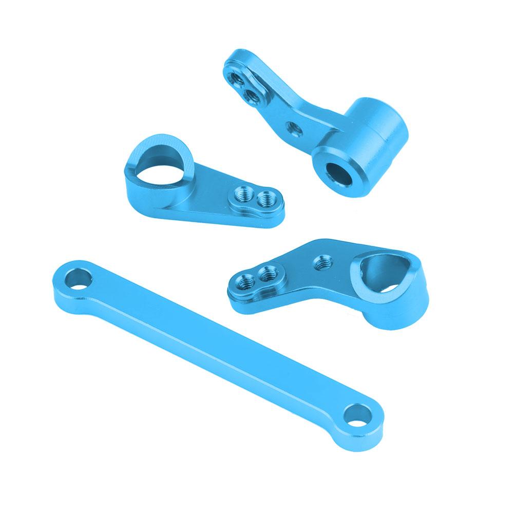 Aluminium Alloy Steering Servo Saver Complete for FS 53633 51805 51806 1 10 Scale RC Car (Blue)