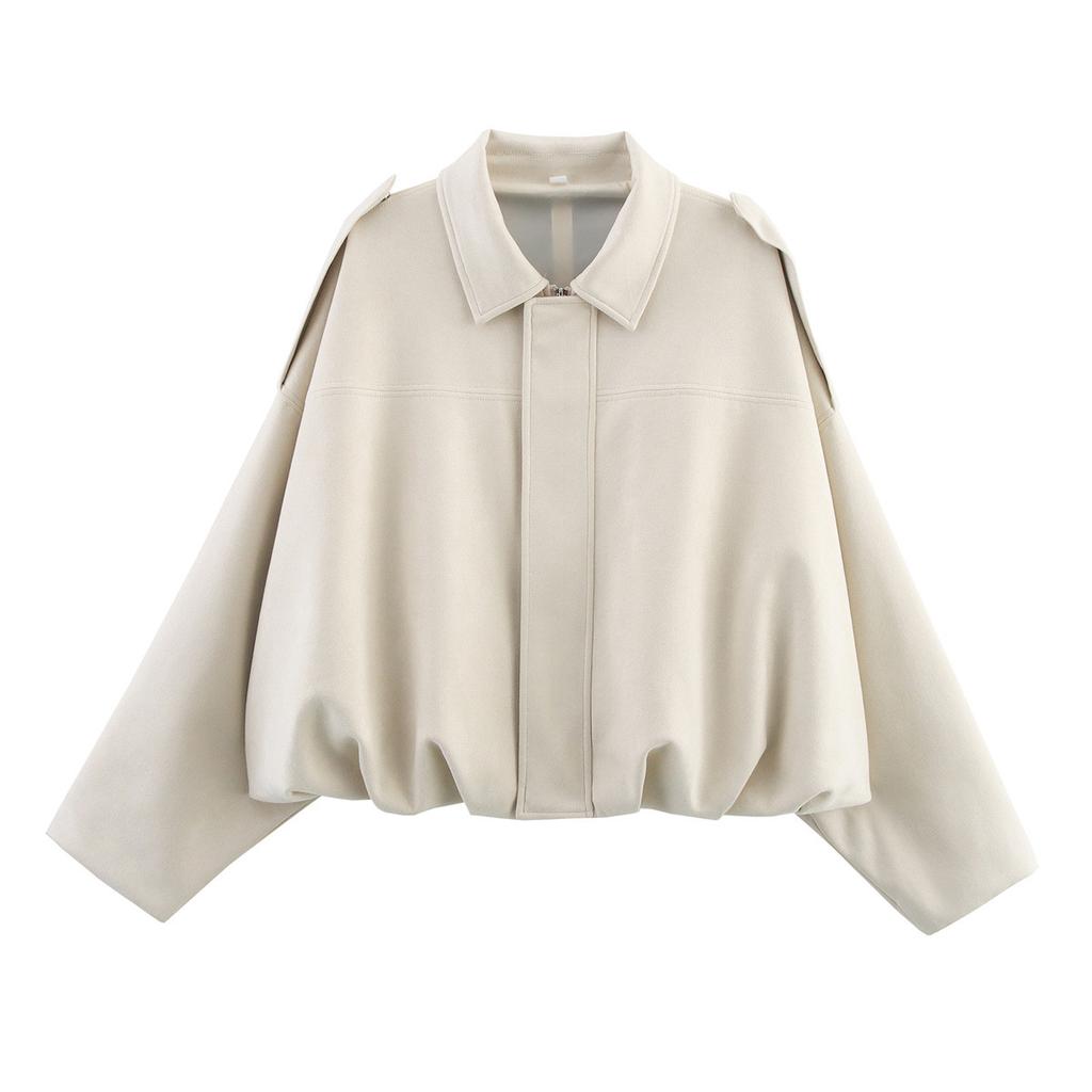 European and American Style, New Women's Clothing, Fashionable and Casual 3-color Suede Texture Bomber Jacket