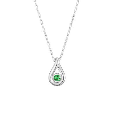 [4℃] K10 Weißgold Halskette [Geburtsstein Mai] 11182-612-3212-00-00 Damen