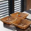 Homeglen Japanese Style Imitation Rattan Snack & Popcorn Basket