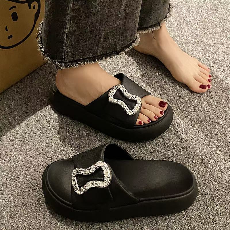 

Мода 2025 Лето Новые Женские Круглые Балетки Комфортные Толстая Подошва Женские Тапочки Простые Универсальные Женские Сандалии Sandalias De Mujer 36-37