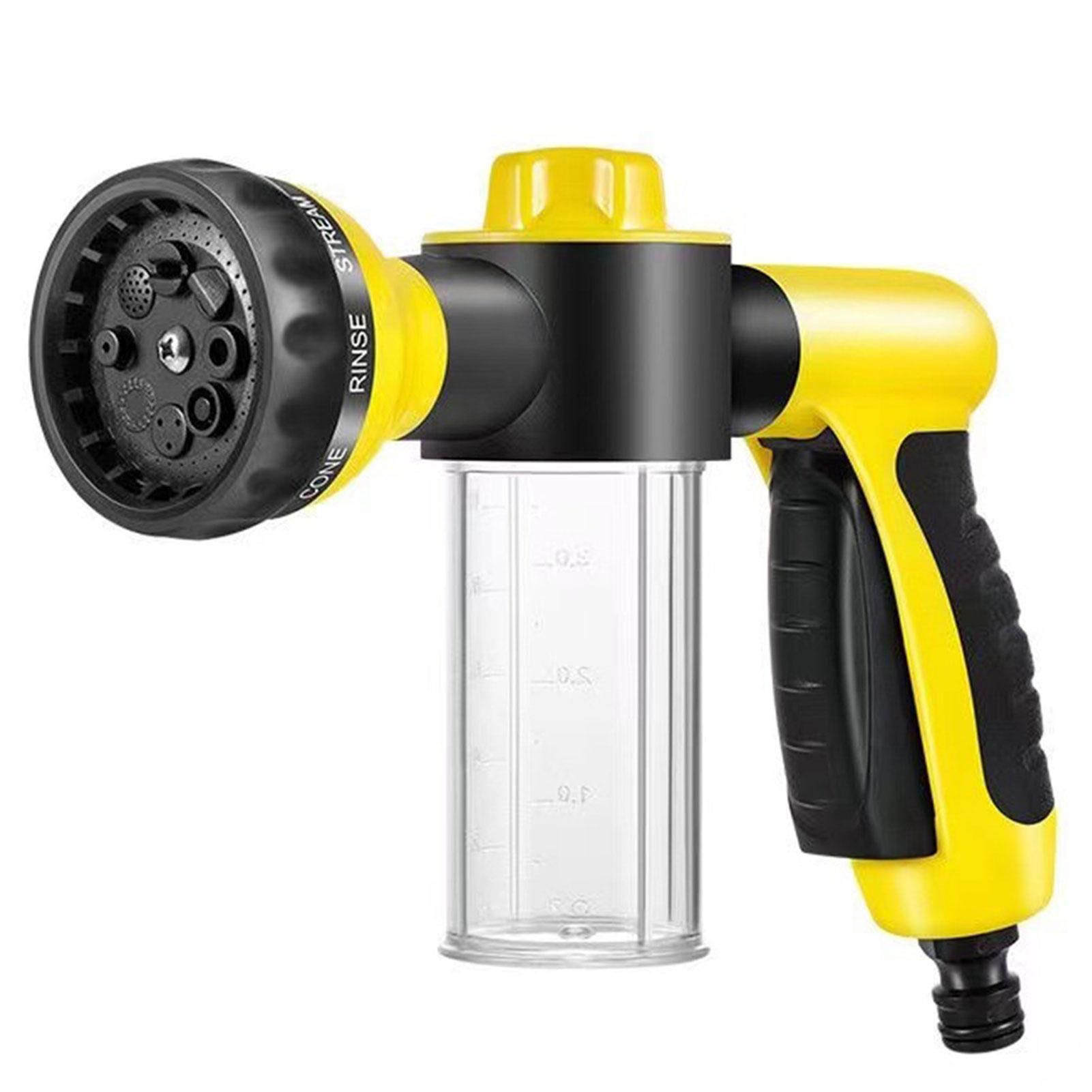 

Portable Auto Foam Lance Water Gun,8 In 1 Jet Spray Gun Soap Dispenser,Car Washer Sprayer Cleaning Tool For Backyard Gardening жовтий