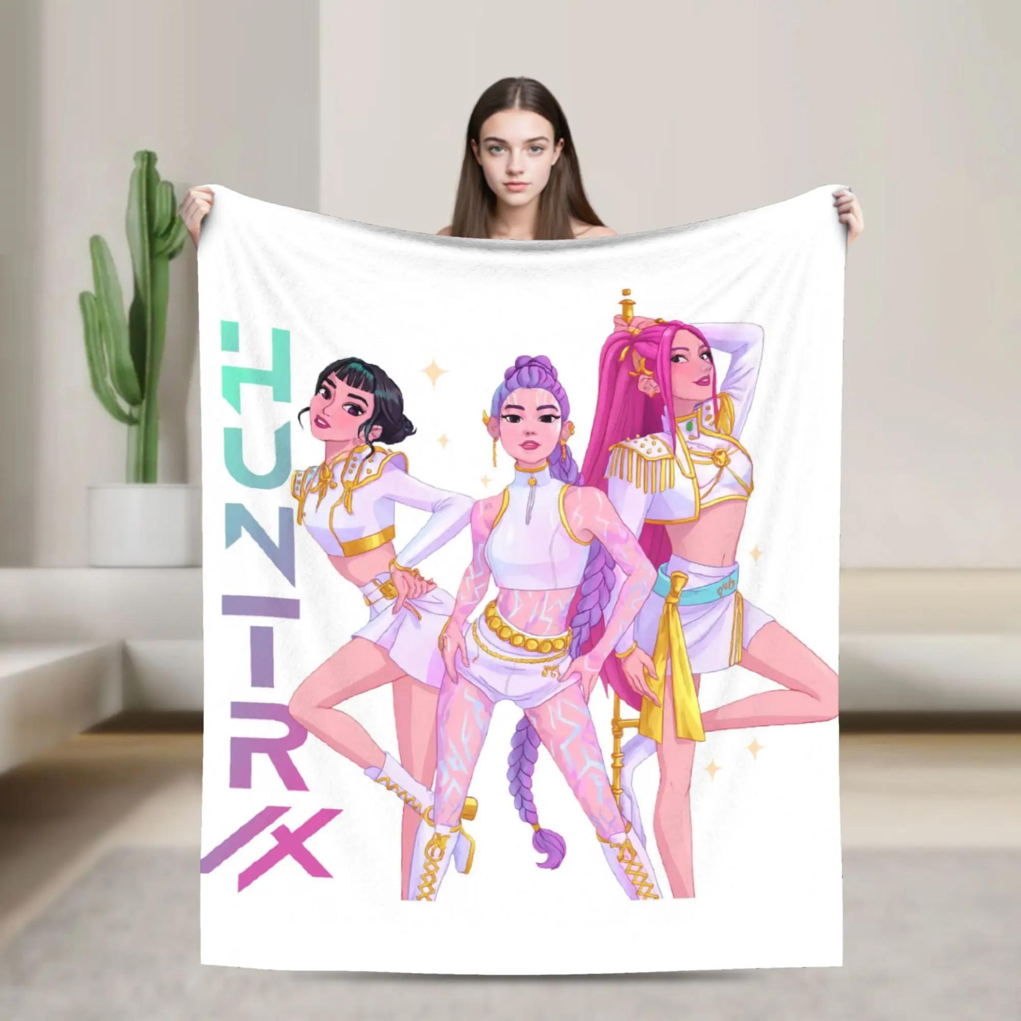 

KPop Demon Hunters Blanket Soft Cozy Throw for Bed Sofa Comfortable Winter Bedspread for Boys Girls 40x50in