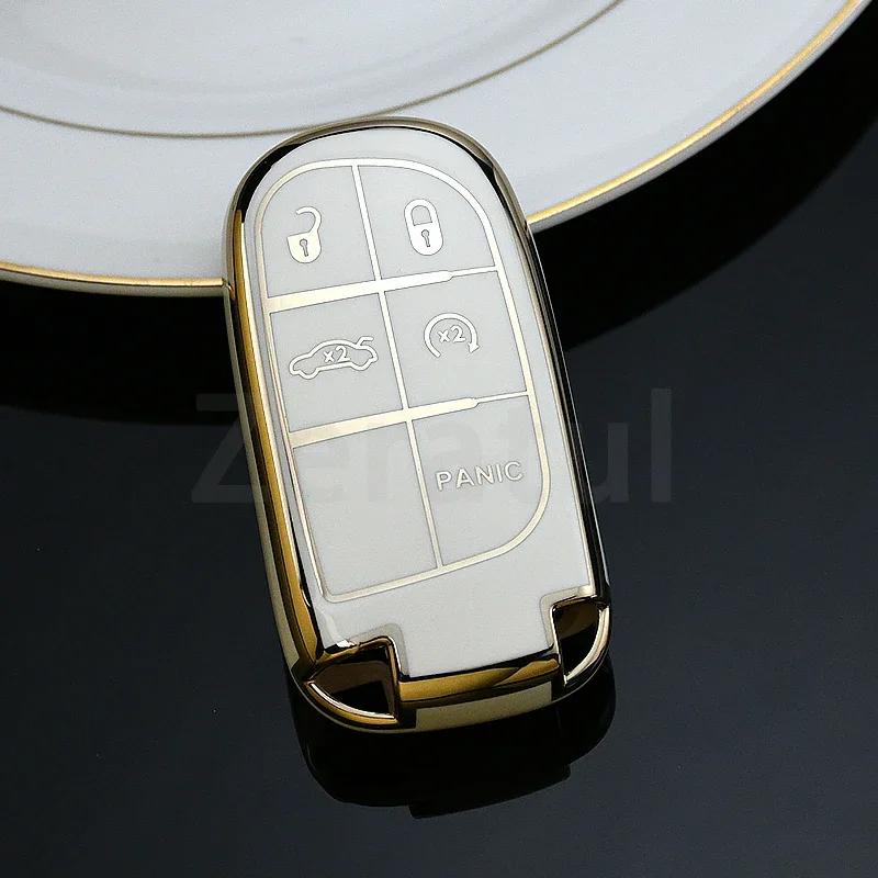 For Jeep Renegade Compass Grand Cherokee For Chrysler 300C Wrangler Dodge Tpu Car Key Cover Case Fob Shell Holder Accessaries